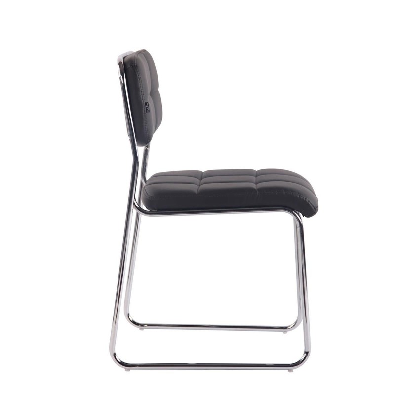 Silla de Confidente PERUGIA , apilable, piel negra