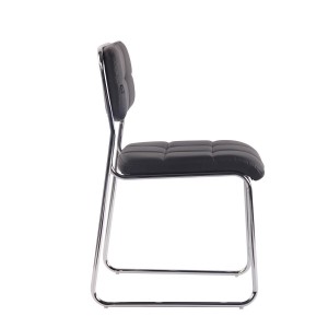 Silla de Confidente PERUGIA , apilable, piel negra