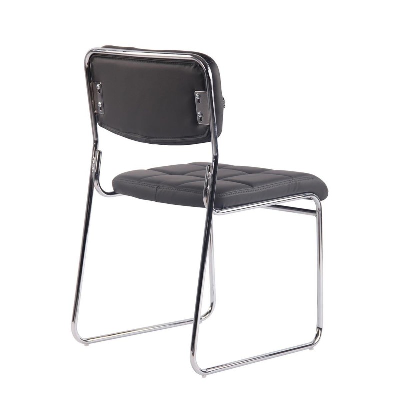 Silla de Confidente PERUGIA , apilable, piel negra