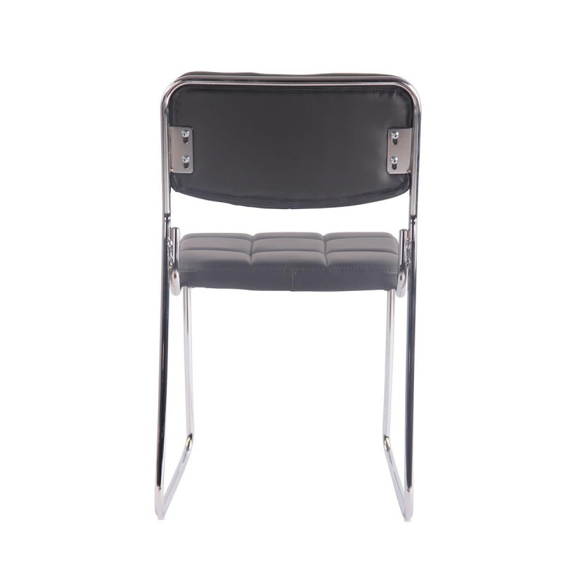 Silla de Confidente PERUGIA , apilable, piel negra