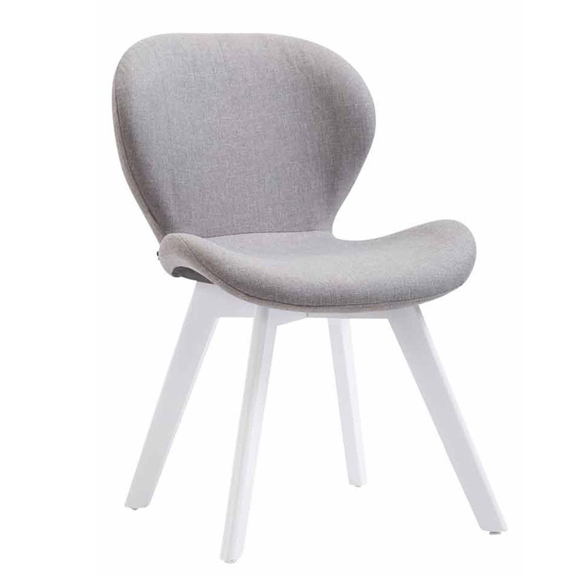Silla de Confidente RUDY, Ergonómica, Patas Blancas, en Tela Azul