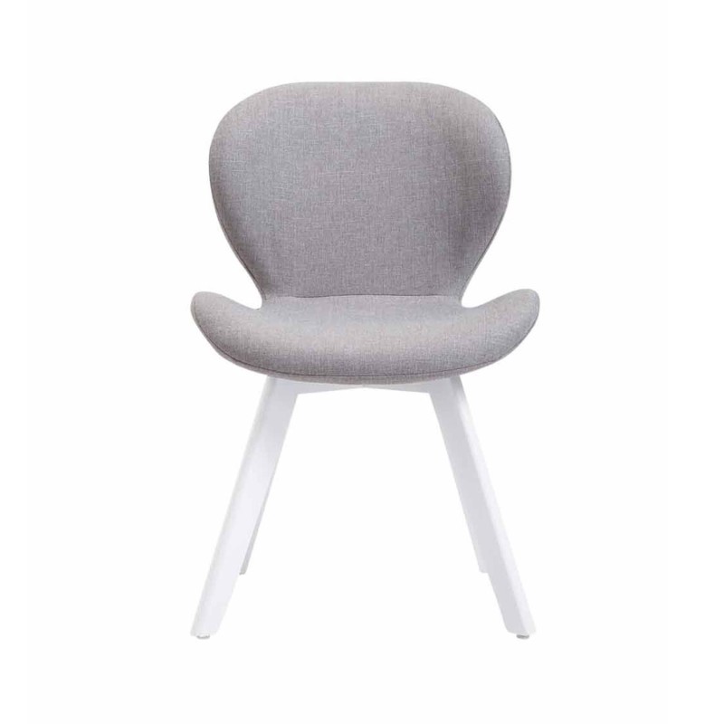 Silla de Confidente RUDY, Patas Blancas, Tela Azul