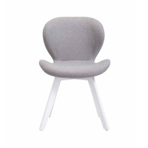 Silla de Confidente RUDY, Patas Blancas, Tela Azul