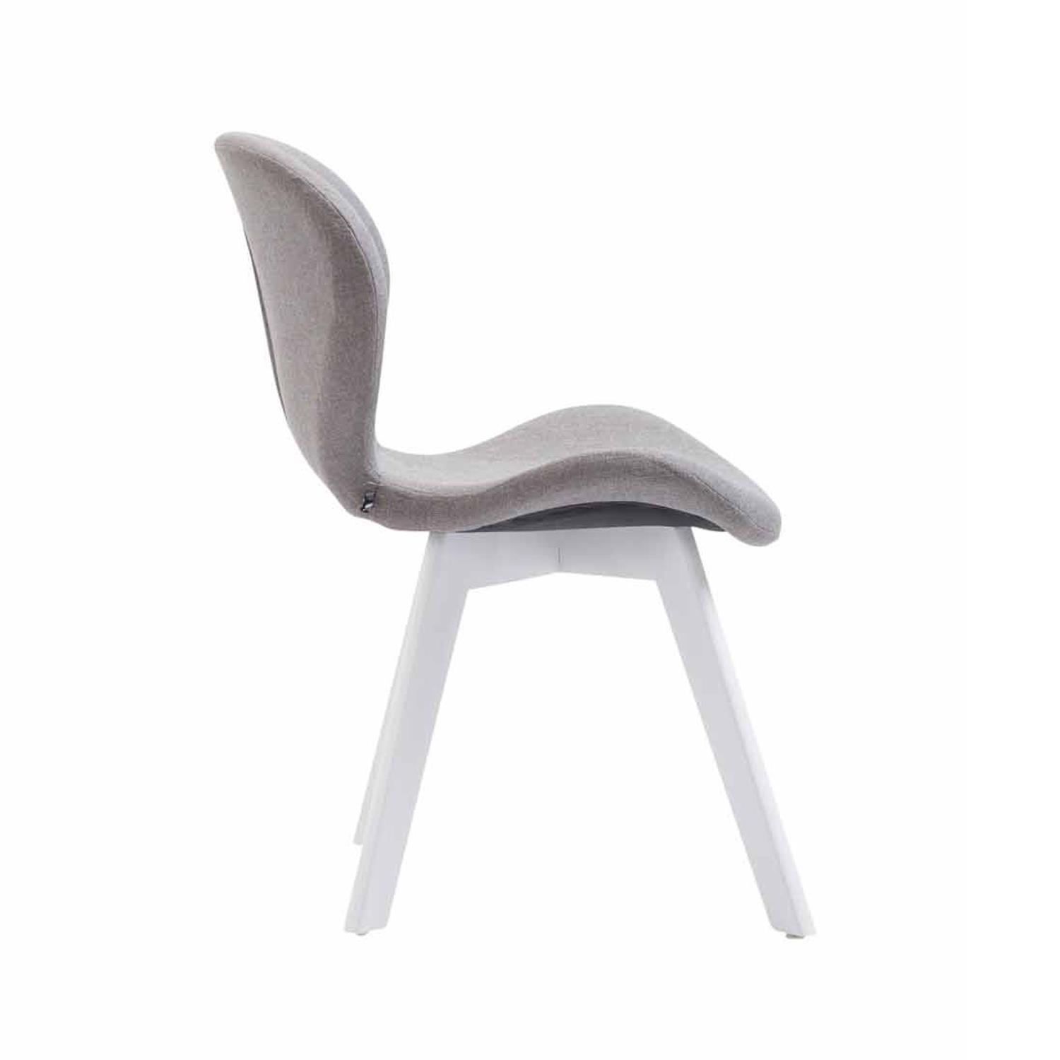 Silla de Confidente RUDY, Ergonómica, Patas Blancas, en Tela Azul