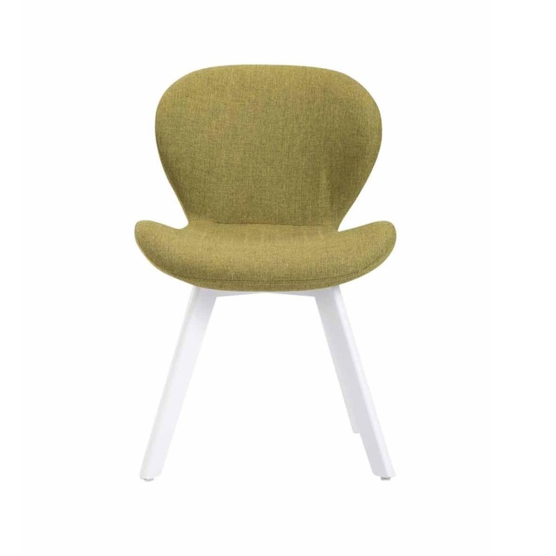 Silla de Confidente RUDY, Patas Blancas, Tela Azul