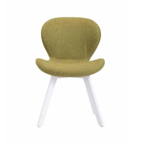 Silla de Confidente RUDY, Patas Blancas, Tela Azul
