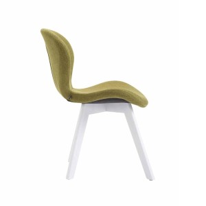 Silla de Confidente RUDY, Patas Blancas, Tela Azul