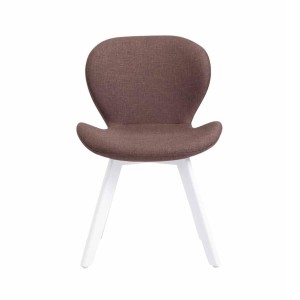 Silla de Confidente RUDY, Patas Blancas, Tela Azul