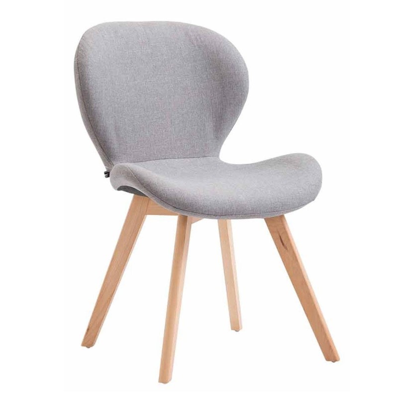 Silla de Confidente RUDY, Patas Claras, Tela Azul