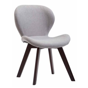 Silla de Confidente RUDY, Patas Nogal, Tela Azul