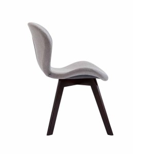 Silla de Confidente RUDY, Patas Nogal, Tela Azul