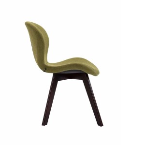 Silla de Confidente RUDY, Patas Nogal, Tela Azul