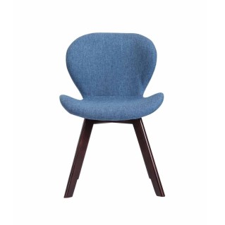 Silla de Confidente RUDY, Patas Nogal, Tela Azul 2