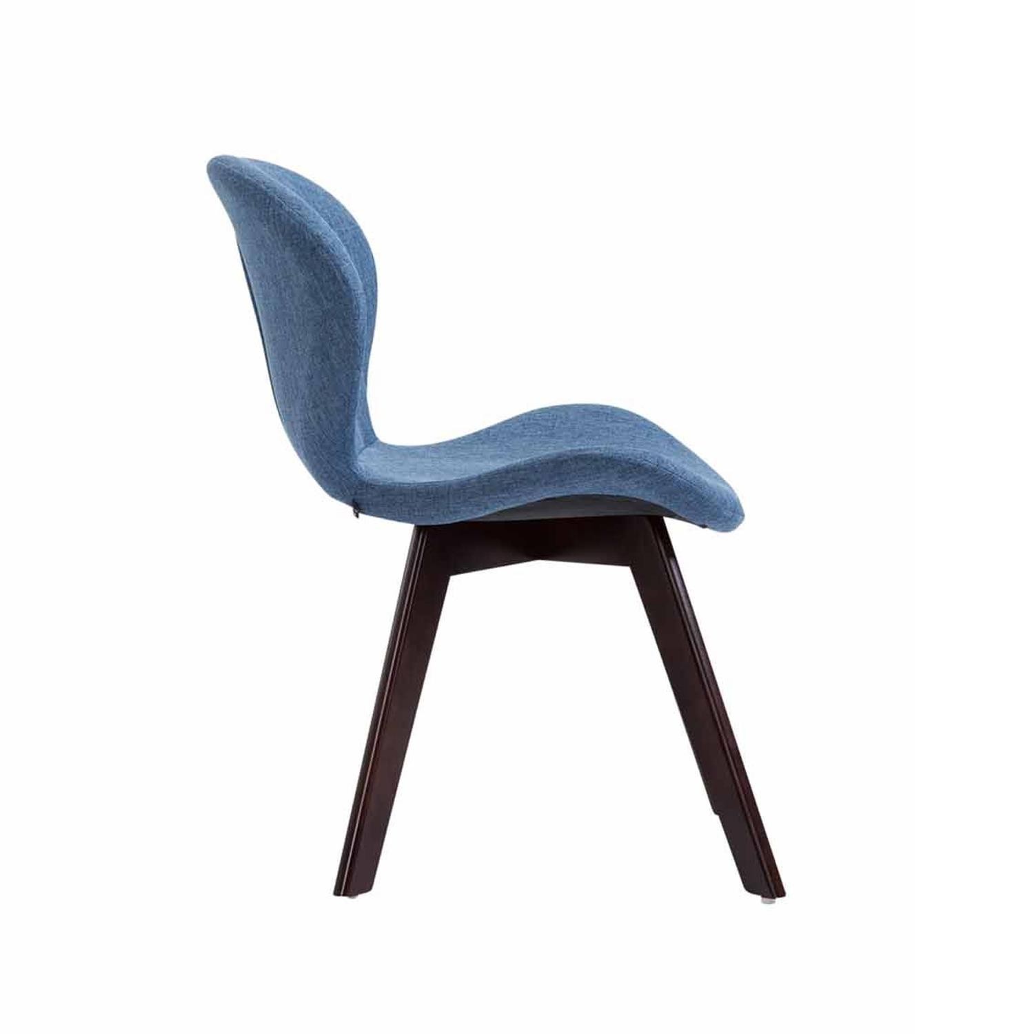 Silla de Confidente RUDY, Ergonómica, Patas Nogal, en Tela Azul
