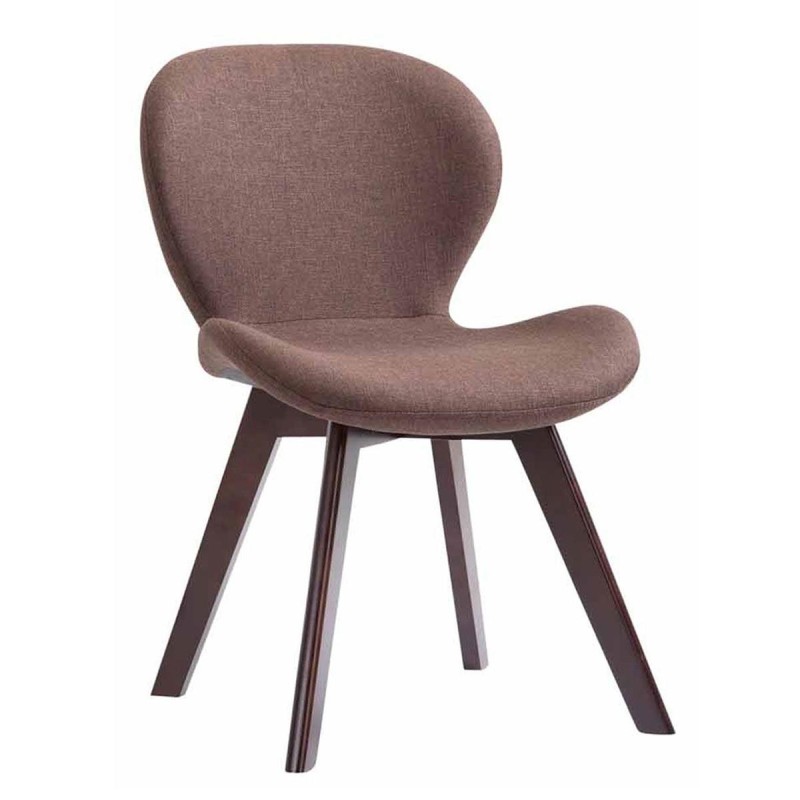 Silla de Confidente RUDY, Patas Nogal, Tela Azul