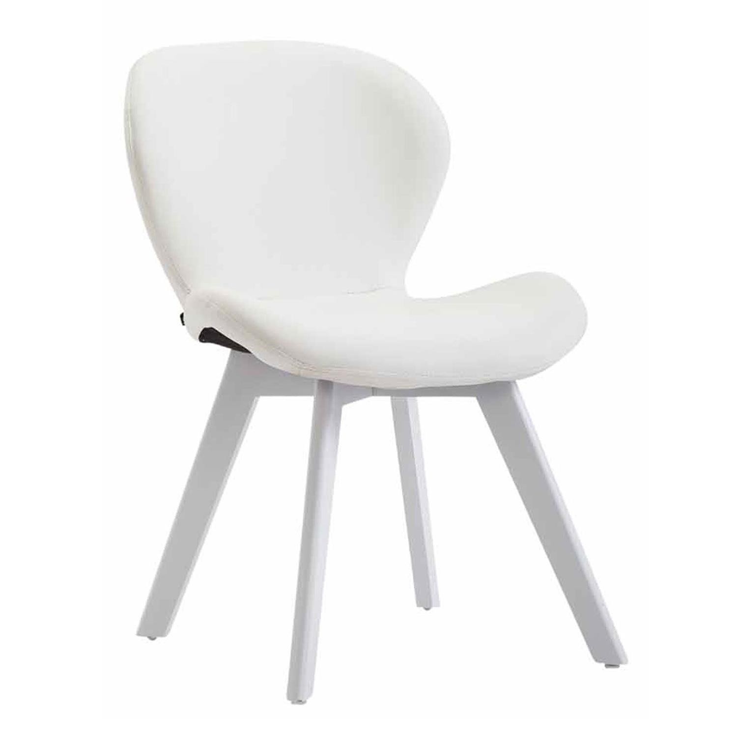 Silla de Confidente RUDY PIEL, Ergonómica, Patas Blancas, Negro
