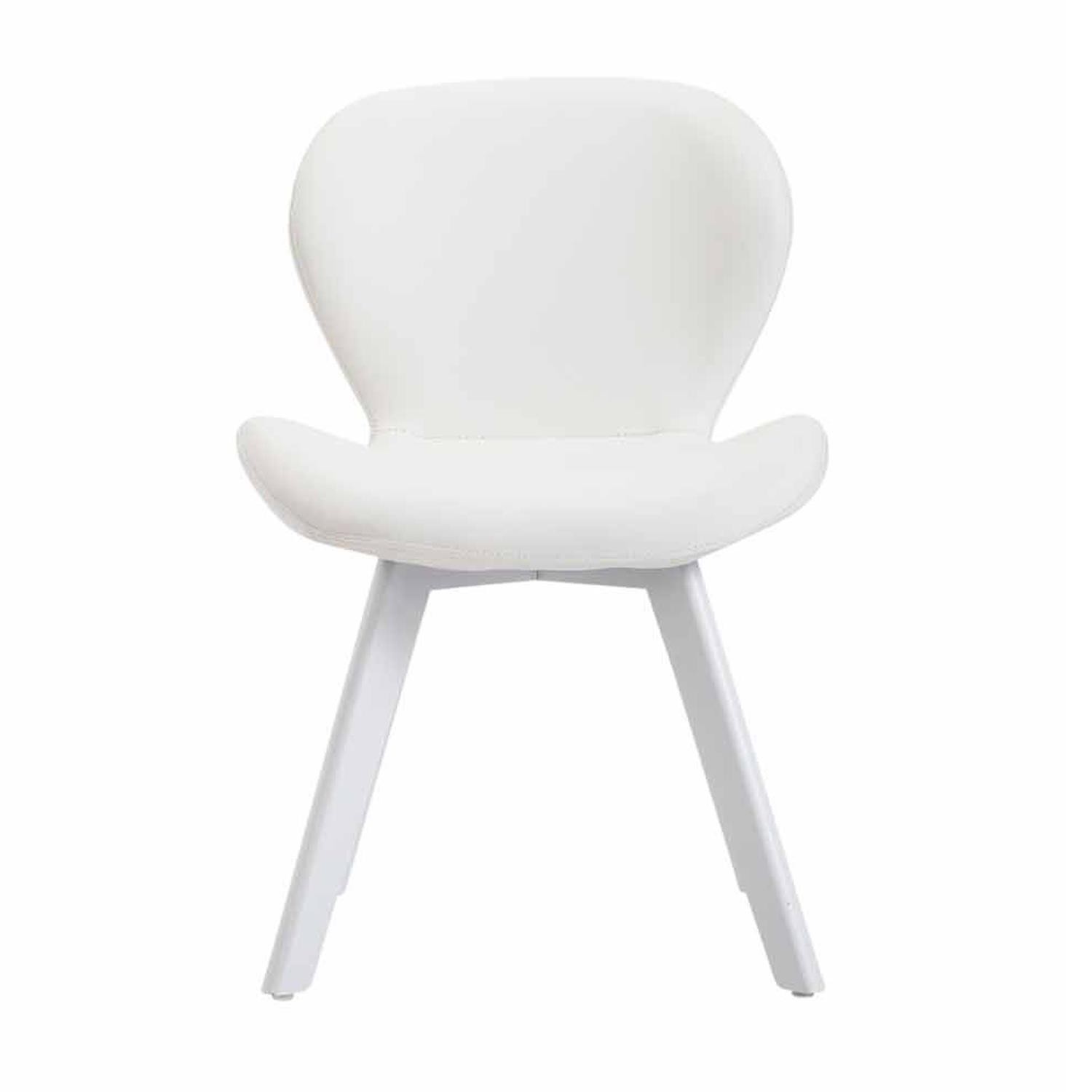 Silla de Confidente RUDY PIEL, Ergonómica, Patas Blancas, Negro