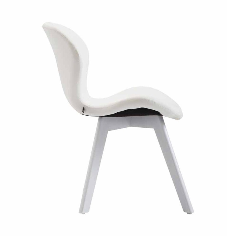 Silla de Confidente RUDY PIEL, Patas Blancas, Negro