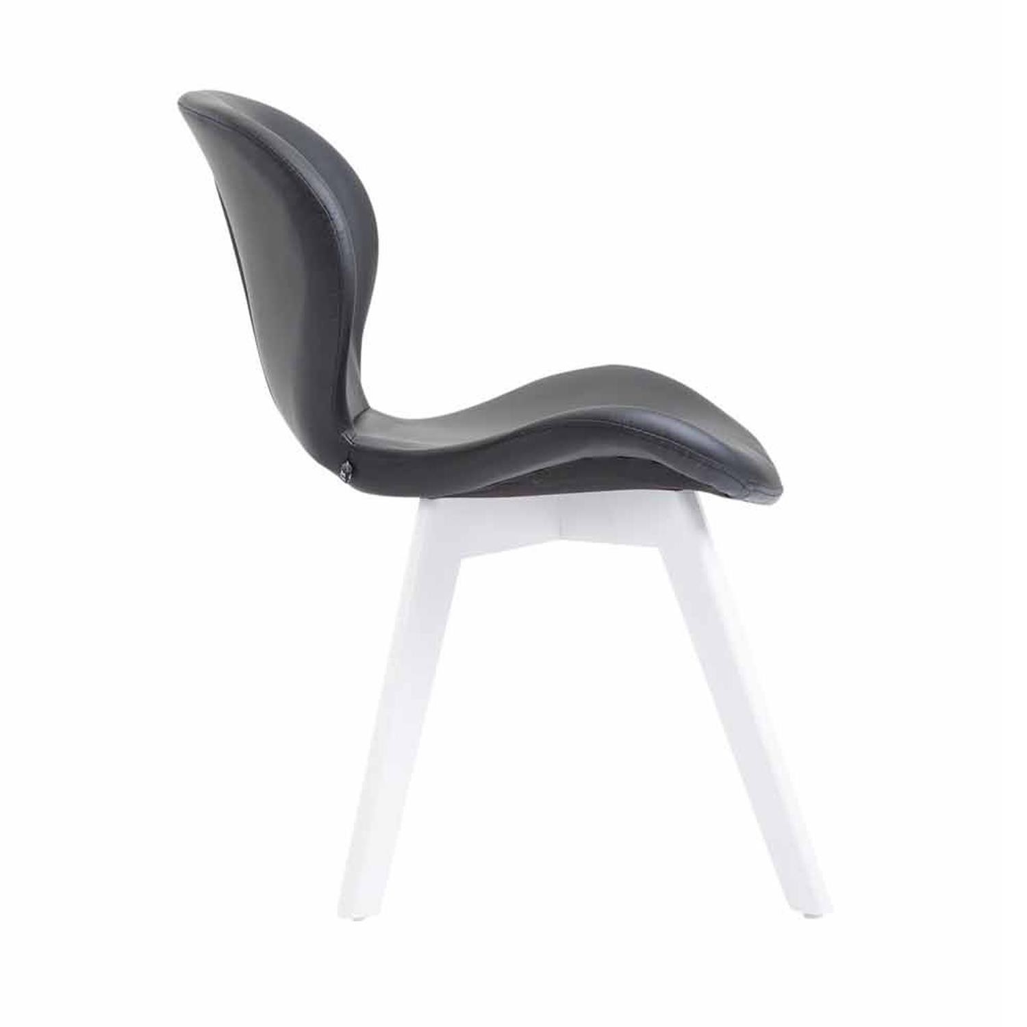 Silla de Confidente RUDY PIEL, Ergonómica, Patas Blancas, Negro