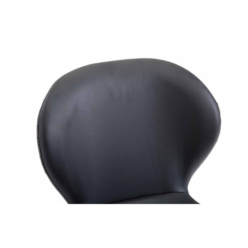 Silla de Confidente RUDY PIEL, Patas Blancas, Negro