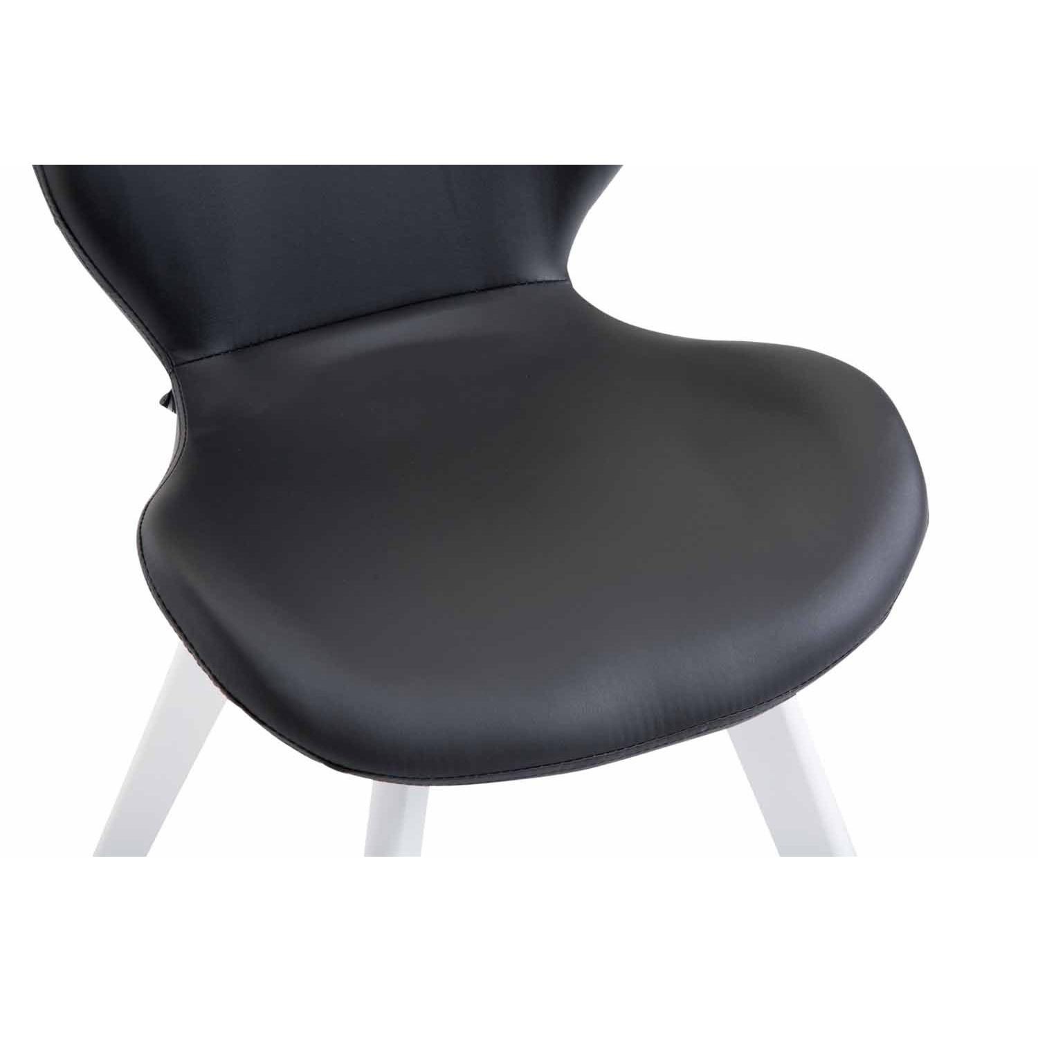 Silla de Confidente RUDY PIEL, Ergonómica, Patas Blancas, Negro