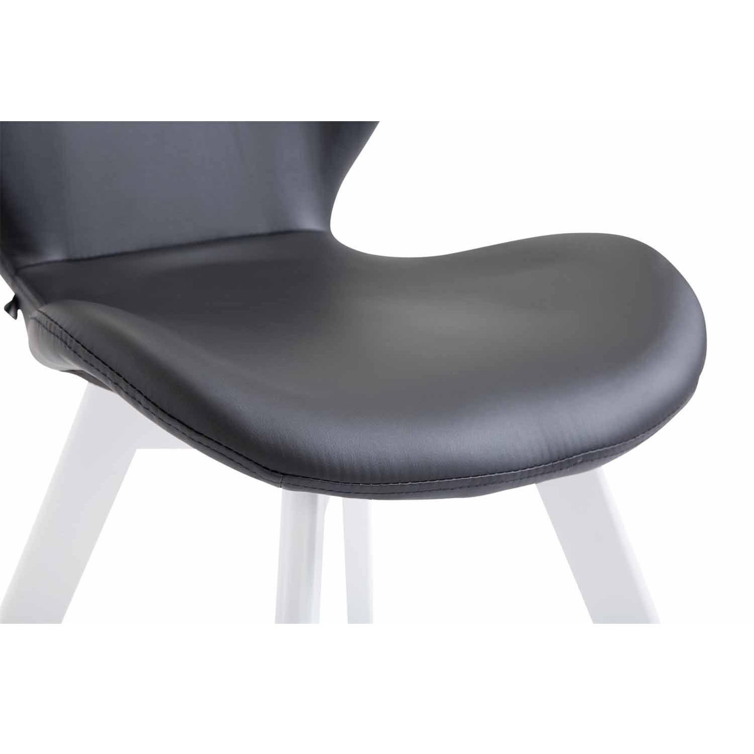 Silla de Confidente RUDY PIEL, Ergonómica, Patas Blancas, Negro