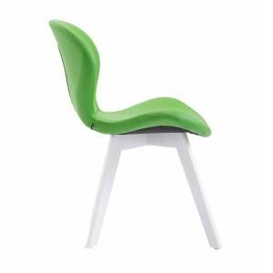 Silla de Confidente RUDY PIEL, Patas Blancas, Negro