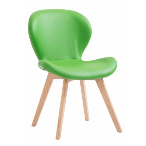 Silla de Confidente RUDY PIEL, Patas Claras, Marrón Oscuro