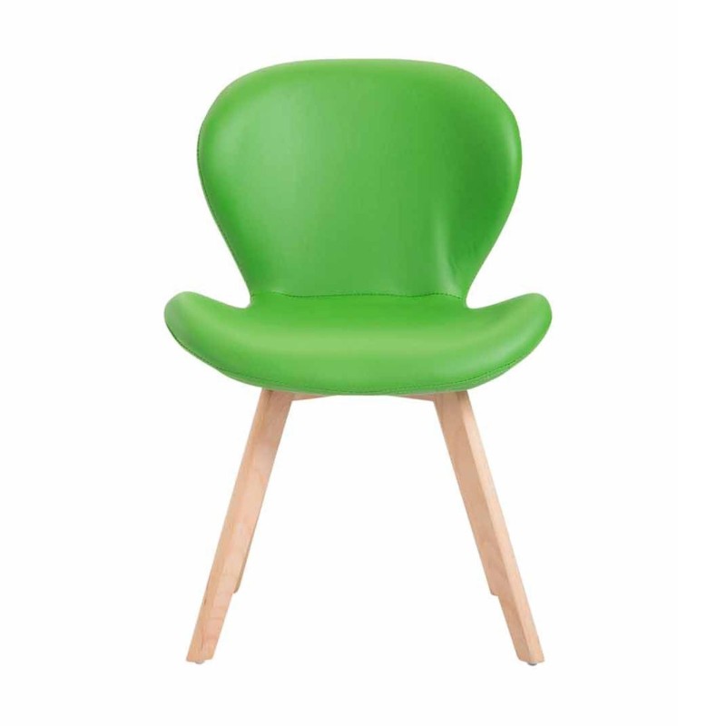 Silla de Confidente RUDY PIEL, Patas Claras, Marrón Oscuro