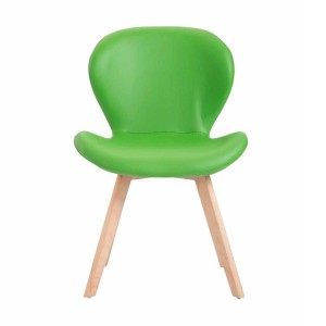 Silla de Confidente RUDY PIEL, Patas Claras, Marrón Oscuro