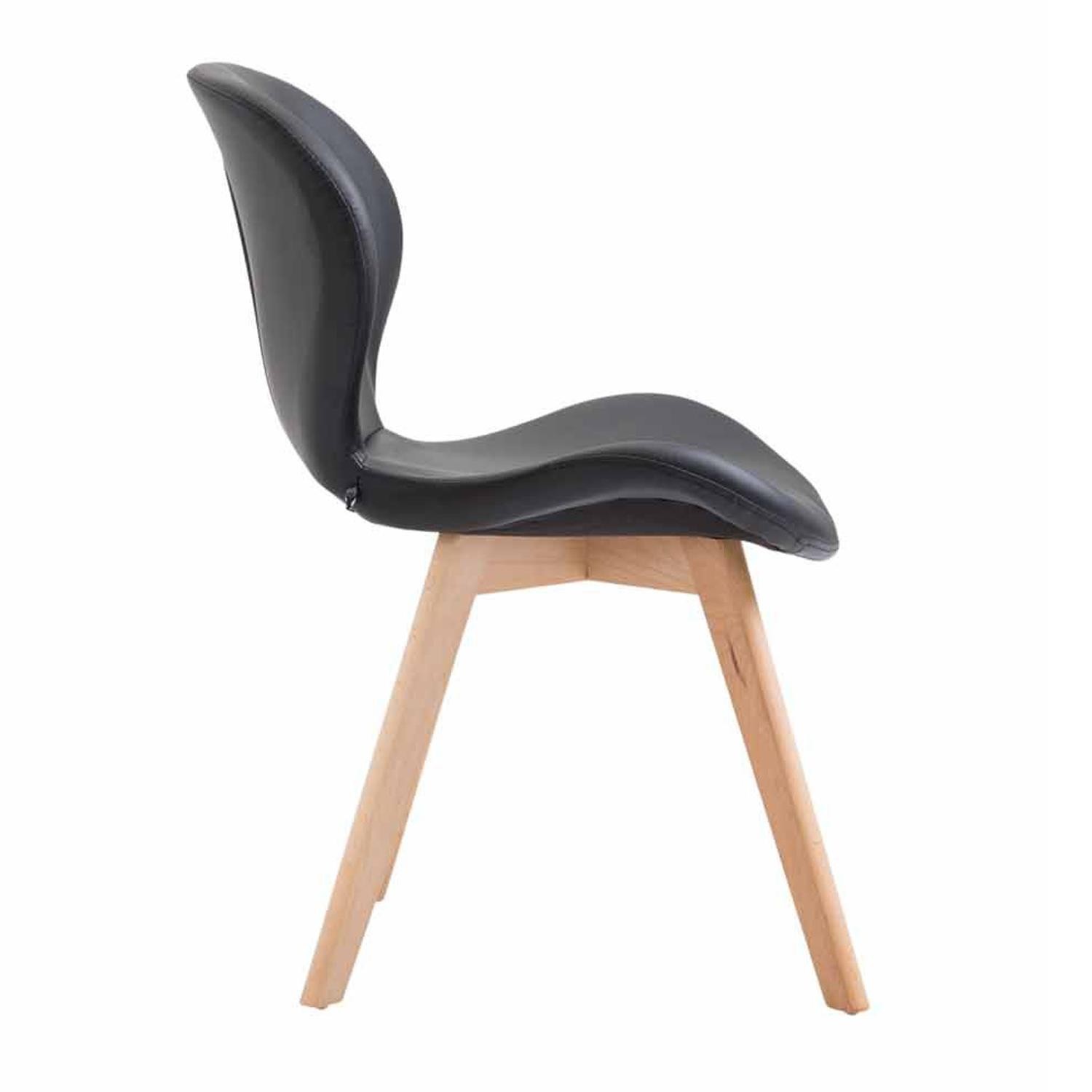 Silla de Confidente RUDY PIEL, Ergonómica, Patas Claras, Negro