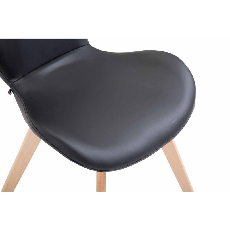 Silla de Confidente RUDY PIEL, Patas Claras, Marrón Oscuro