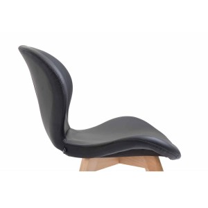 Silla de Confidente RUDY PIEL, Patas Claras, Marrón Oscuro
