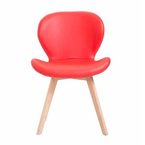 Silla de Confidente RUDY PIEL, Patas Claras, Marrón Oscuro