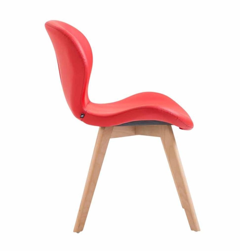 Silla de Confidente RUDY PIEL, Patas Claras, Marrón Oscuro
