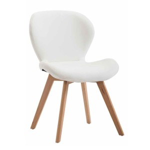 Silla de Confidente RUDY PIEL, Patas Claras, Marrón Oscuro