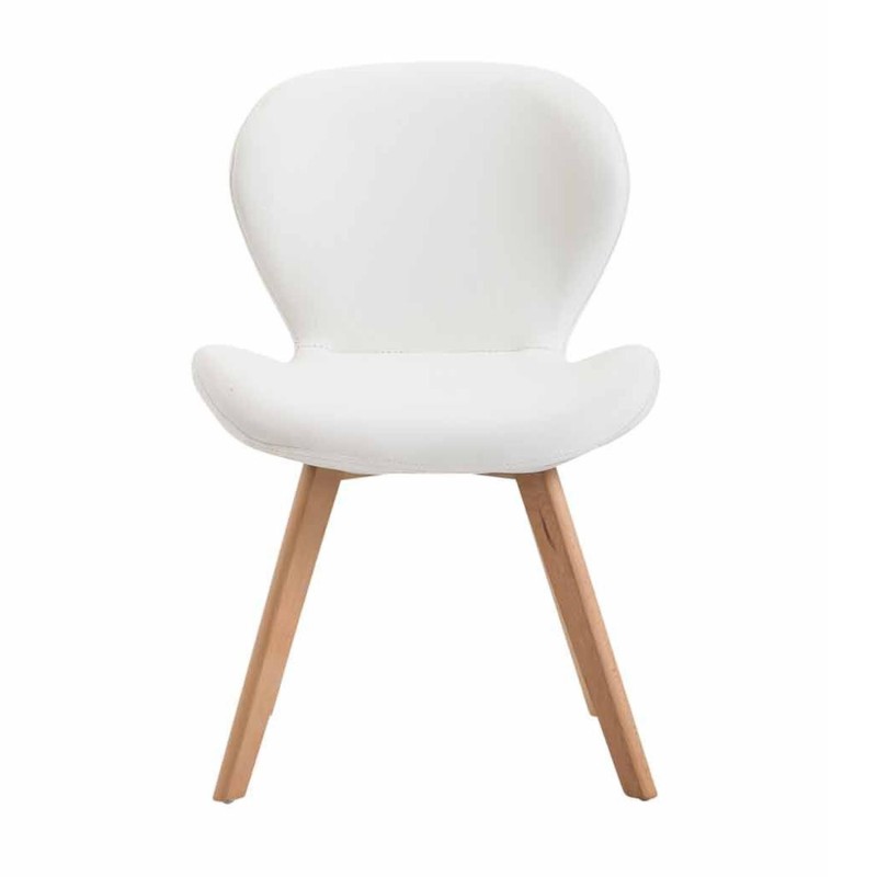 Silla de Confidente RUDY PIEL, Patas Claras, Marrón Oscuro