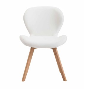 Silla de Confidente RUDY PIEL, Patas Claras, Marrón Oscuro