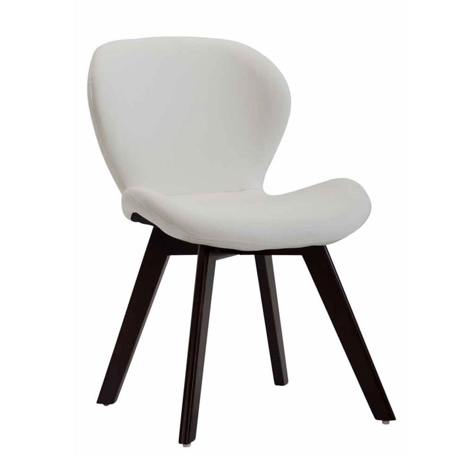 Silla de Confidente RUDY PIEL, Ergonómica, Patas Nogal, Negro