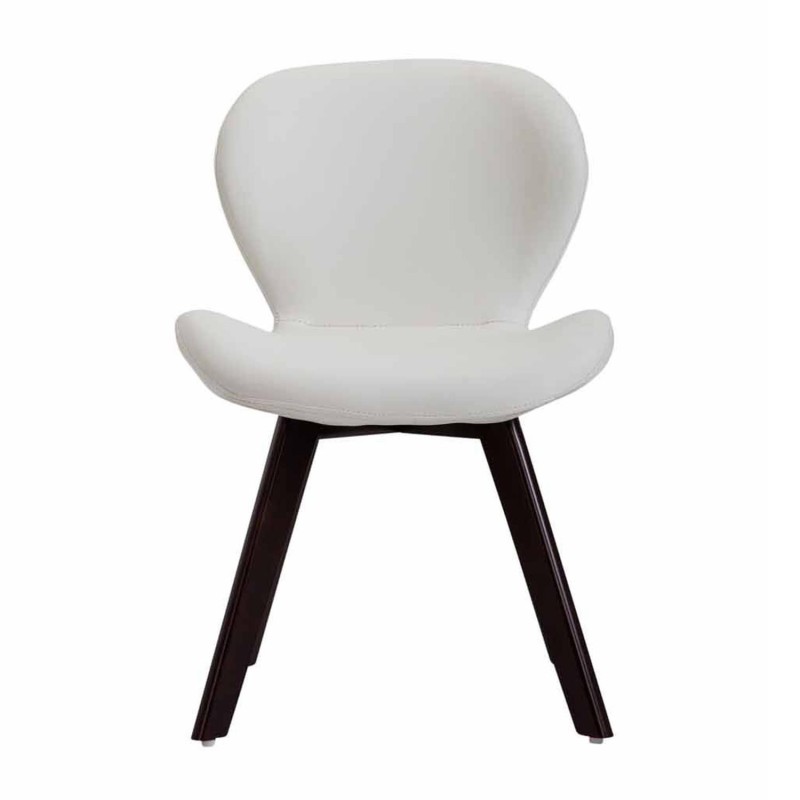 Silla de Confidente RUDY PIEL, Patas Nogal, Negro