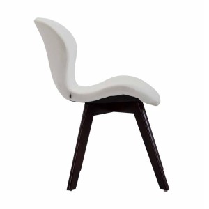 Silla de Confidente RUDY PIEL, Patas Nogal, Negro