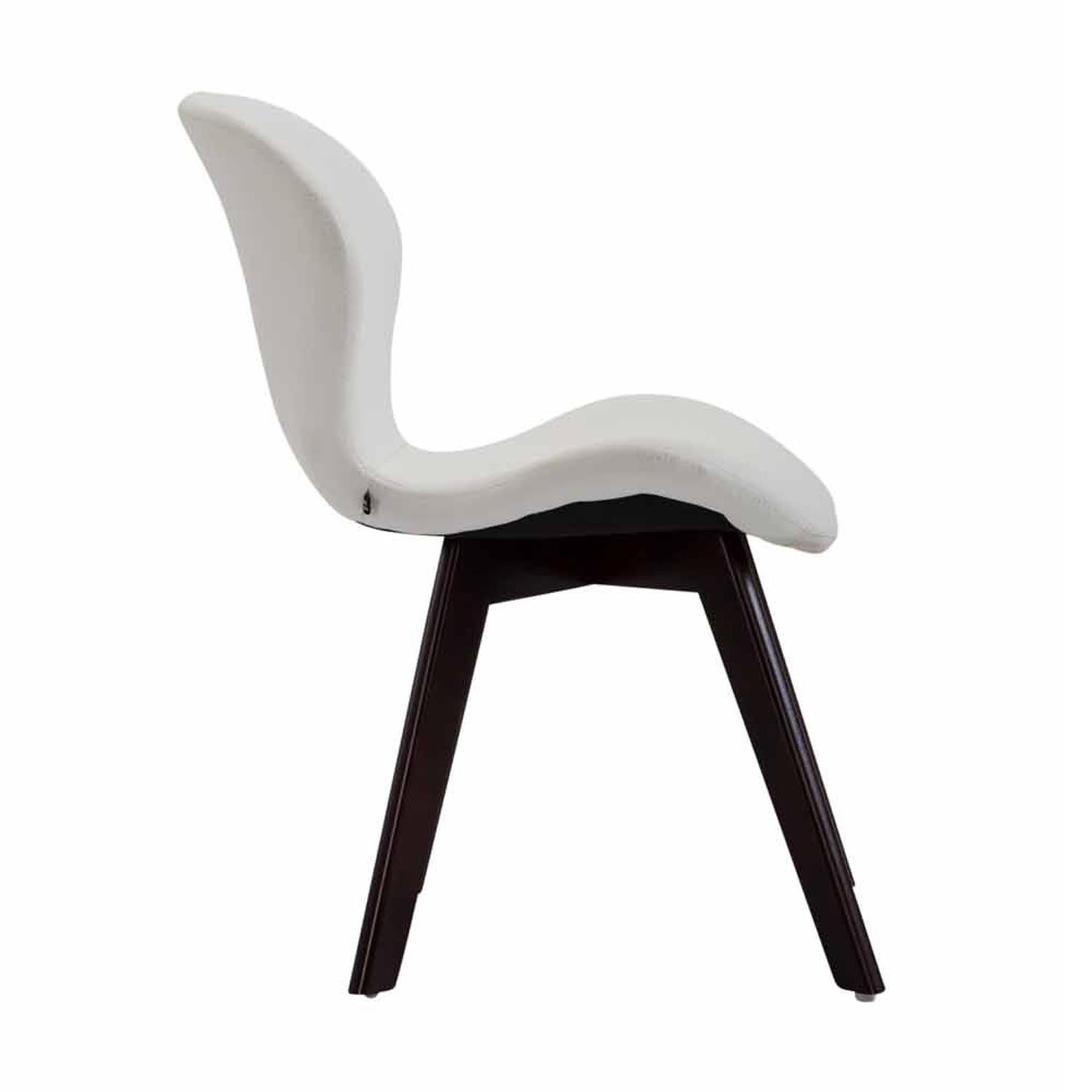 Silla de Confidente RUDY PIEL, Ergonómica, Patas Nogal, Negro
