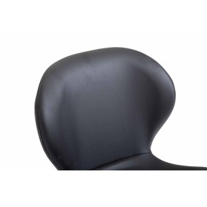 Silla de Confidente RUDY PIEL, Patas Nogal, Negro