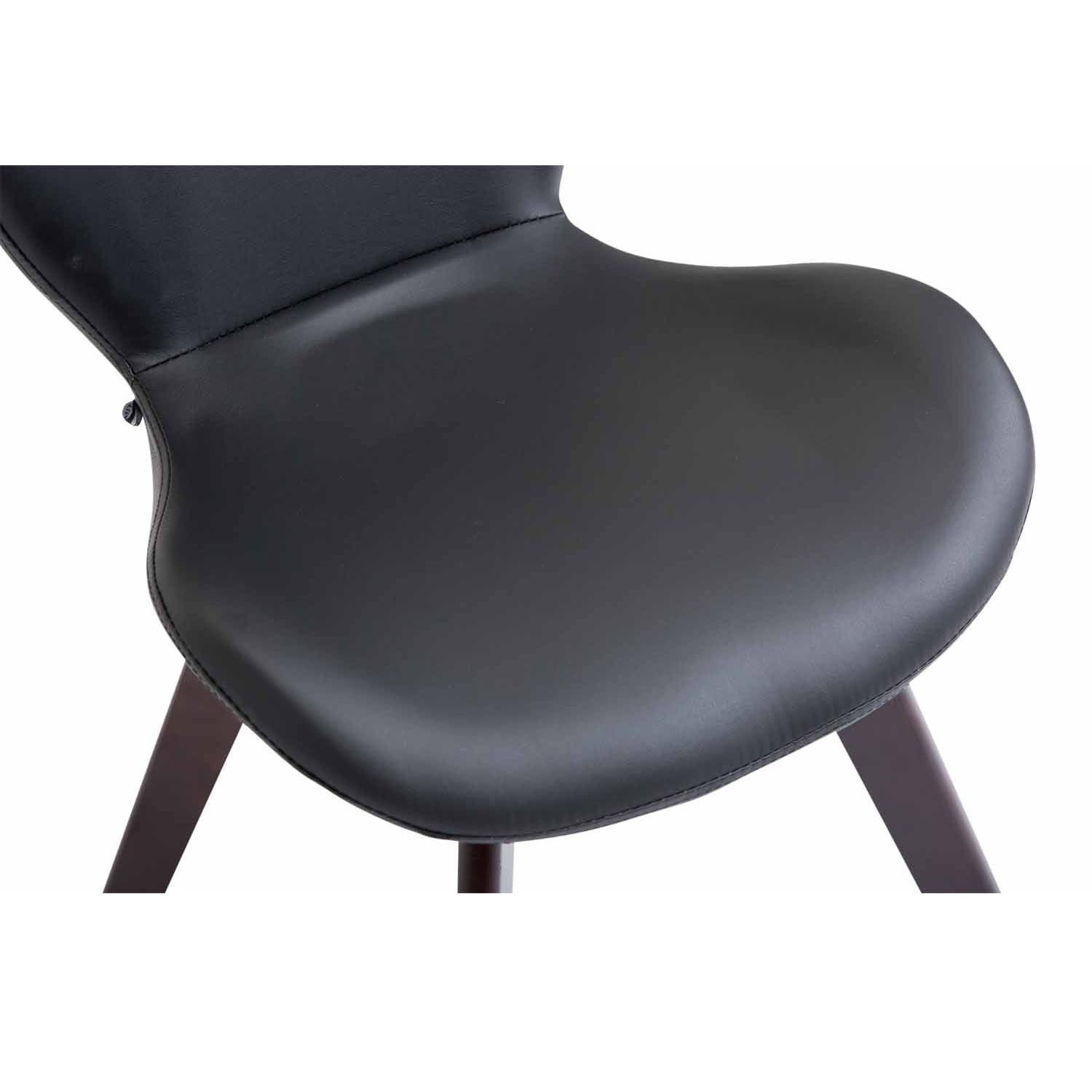 Silla de Confidente RUDY PIEL, Ergonómica, Patas Nogal, Negro