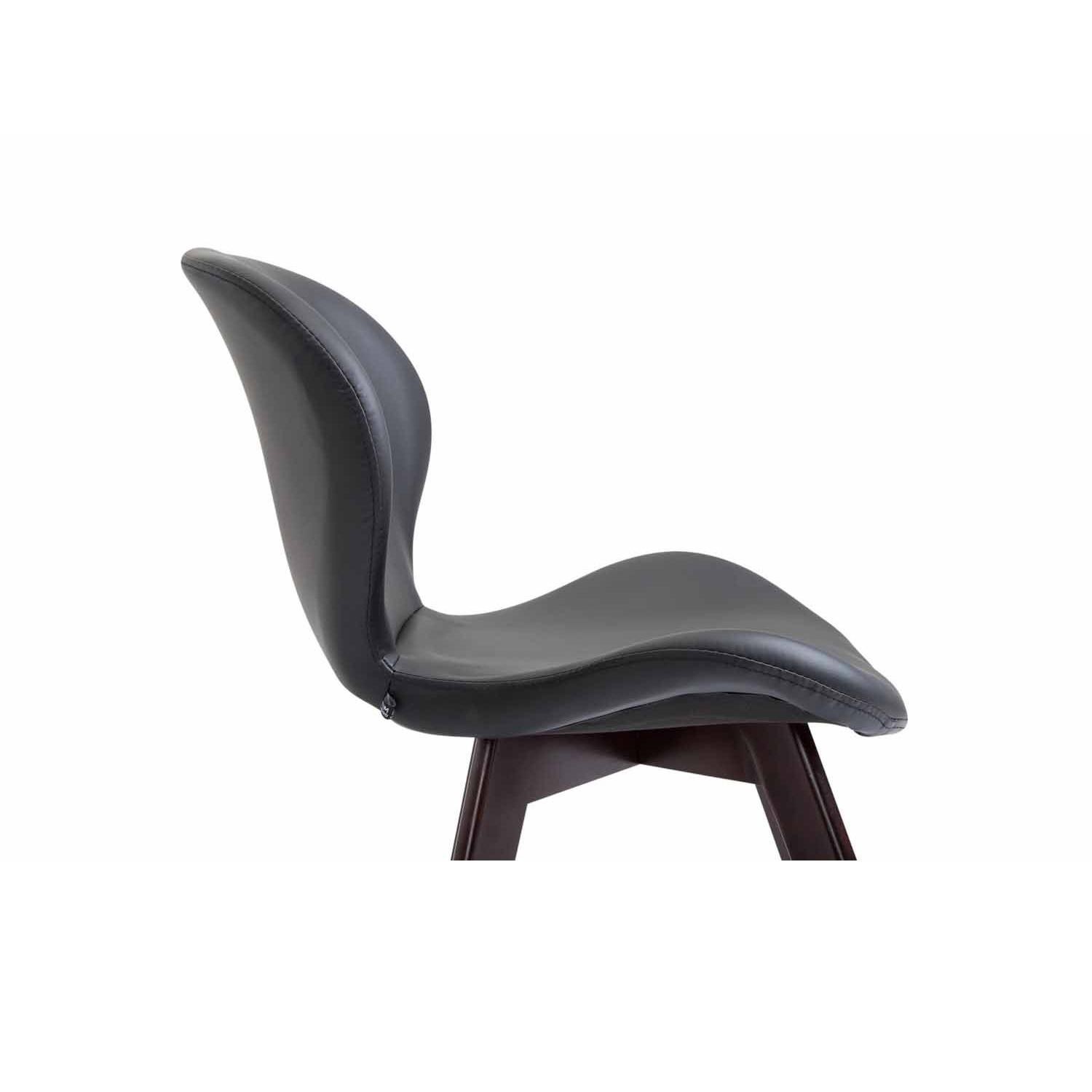 Silla de Confidente RUDY PIEL, Ergonómica, Patas Nogal, Negro