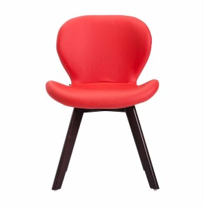 Silla de Confidente RUDY PIEL, Patas Nogal, Negro