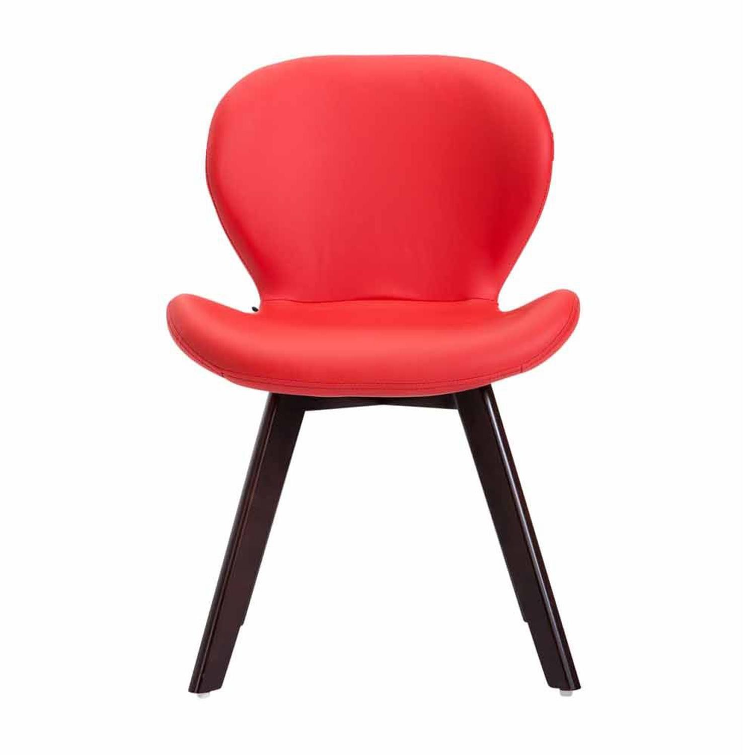 Silla de Confidente RUDY PIEL, Ergonómica, Patas Nogal, Negro