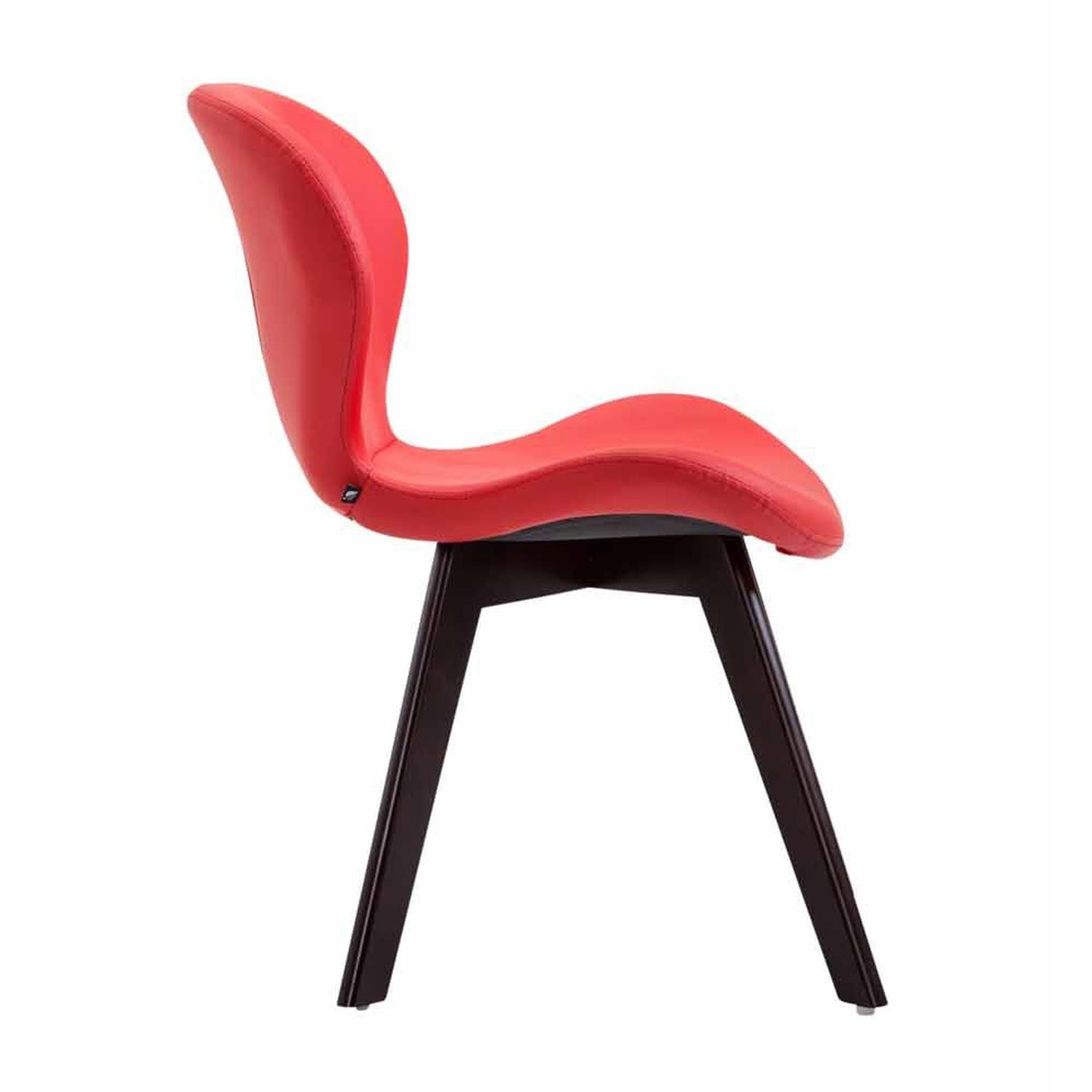 Silla de Confidente RUDY PIEL, Ergonómica, Patas Nogal, Negro