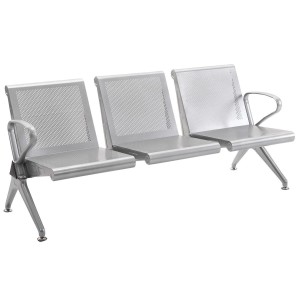 Bancada 3 Asientos MIKO, en Metal color Gris Plata