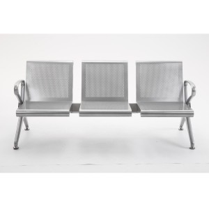 Bancada 3 Asientos MIKO, en Metal color Gris Plata
